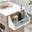 Pemberly Row Culinary Kitchen Cart with Spice Rack in Oak and White