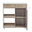 Pemberly Row Culinary Kitchen Cart with Spice Rack in Oak and White