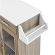 Pemberly Row Culinary Kitchen Cart with Spice Rack in Oak and White