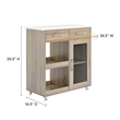Pemberly Row Culinary Kitchen Cart with Spice Rack in Oak and White