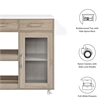 Pemberly Row Culinary Kitchen Cart with Spice Rack in Oak and White