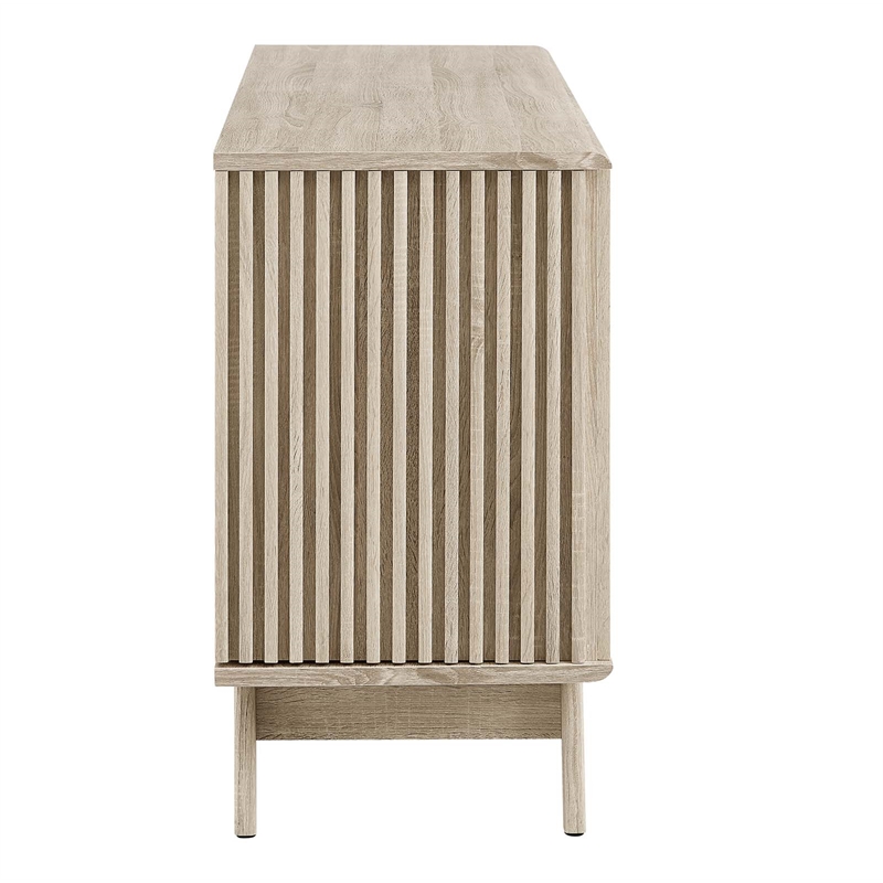 Pemberly Row Modern Sideboard with Sliding Doors in Oak