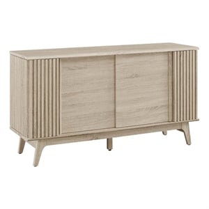 Pemberly Row Modern Sideboard with Sliding Doors in Oak