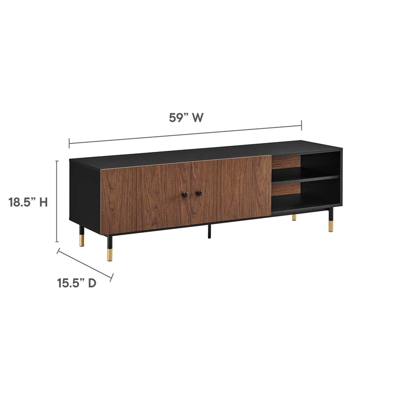 Pemberly Row Metal & Wood TV Stand for TVs Up to 65