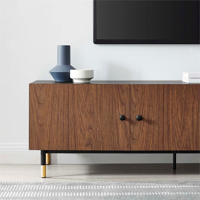 Pemberly Row Metal & Wood TV Stand for TVs Up to 65