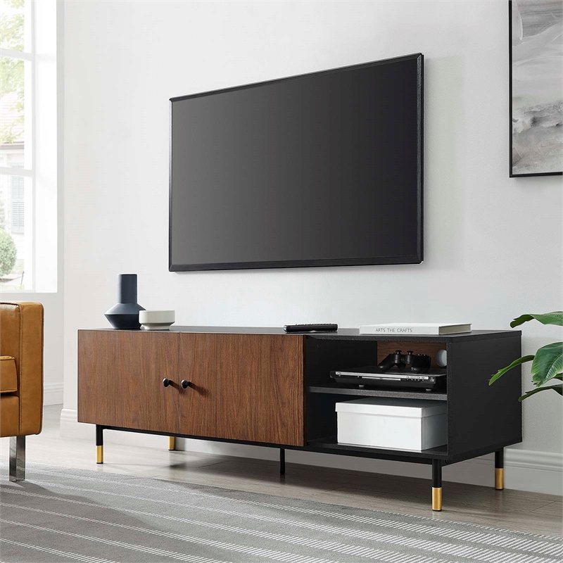 Pemberly Row Metal & Wood TV Stand for TVs Up to 65