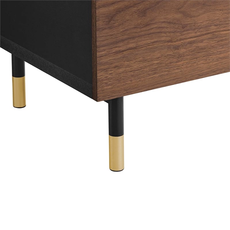 Pemberly Row Modern Wood Storage Cabinet Sideboard in Black Walnut