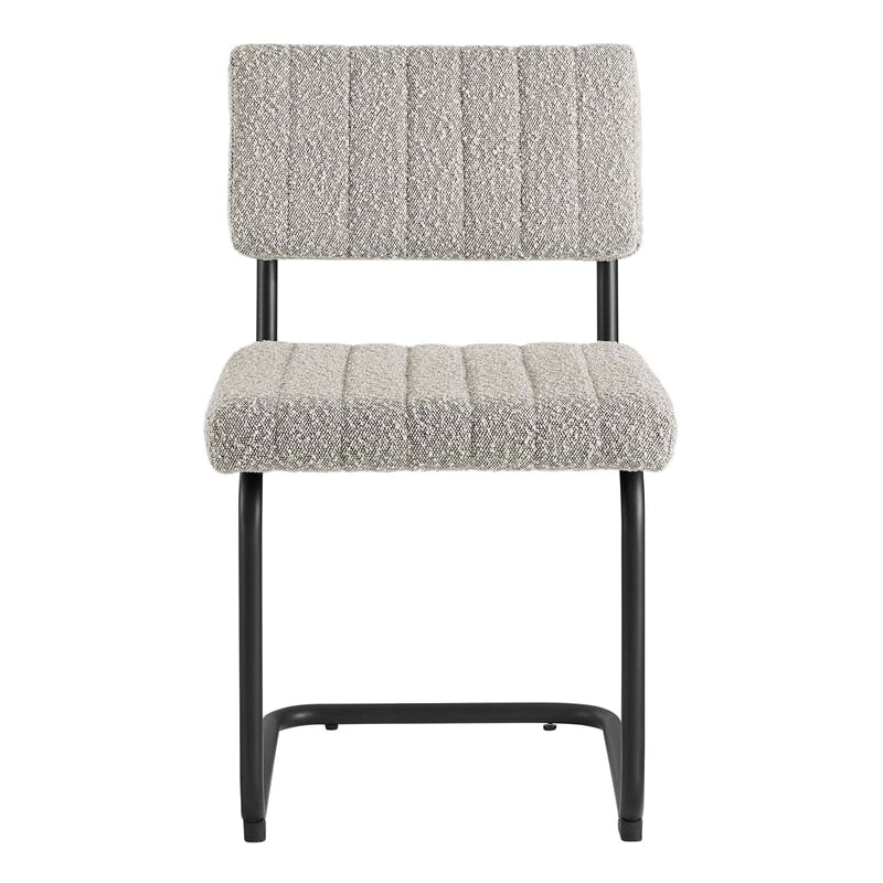 Pemberly Row Dining Side Chair Set of 2 with Boucle Fabric in Taupe