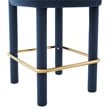 Pemberly Row Velvet Counter Stool in Navy and Gold with Dense Foam Padding