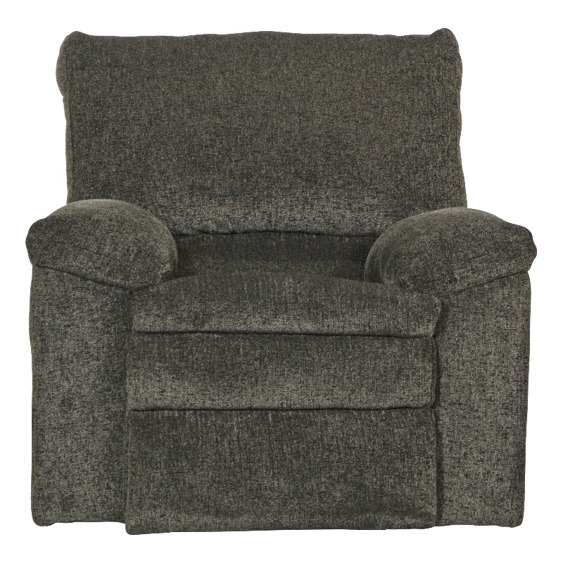 Pemberly Row Power Recliner in Soft Charcoal Grey Polyester Upholstery