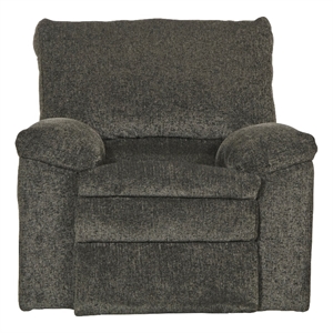 Pemberly Row Power Recliner in Soft Charcoal Grey Polyester Upholstery