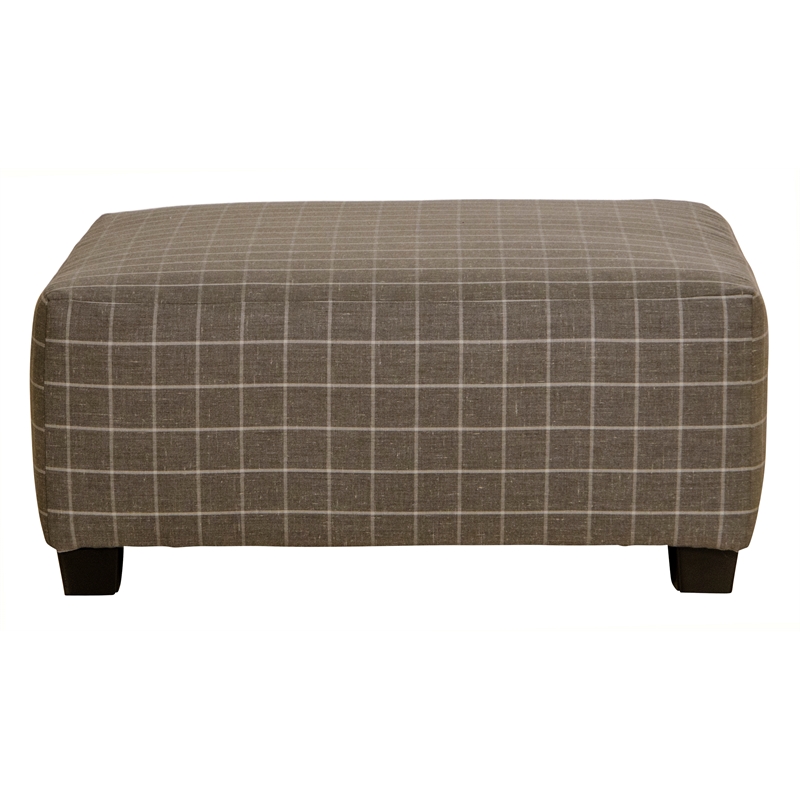 Pemberly Row 41-Inch Square Cocktail Ottoman in Gray Fabric with Pattern