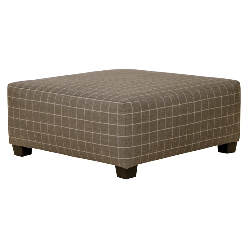 Pemberly Row 41-Inch Square Cocktail Ottoman in Gray Fabric with Pattern