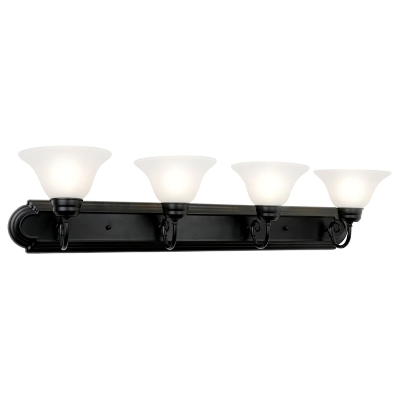 Pemberly Row 4-Light Steel Vanity Light in Matte Black Finish