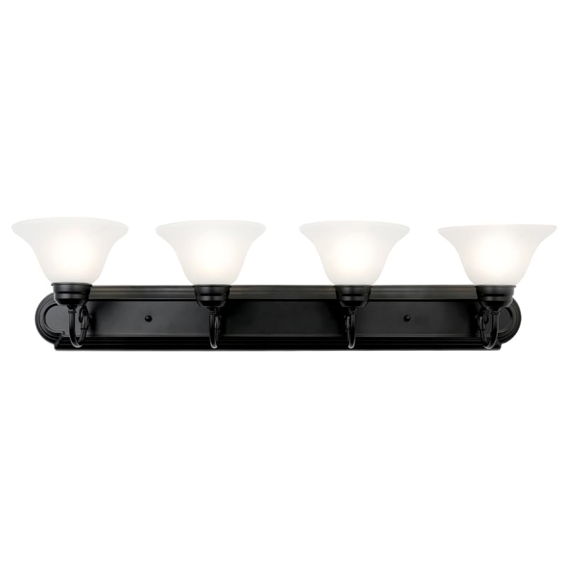 Pemberly Row 4-Light Steel Vanity Light in Matte Black Finish