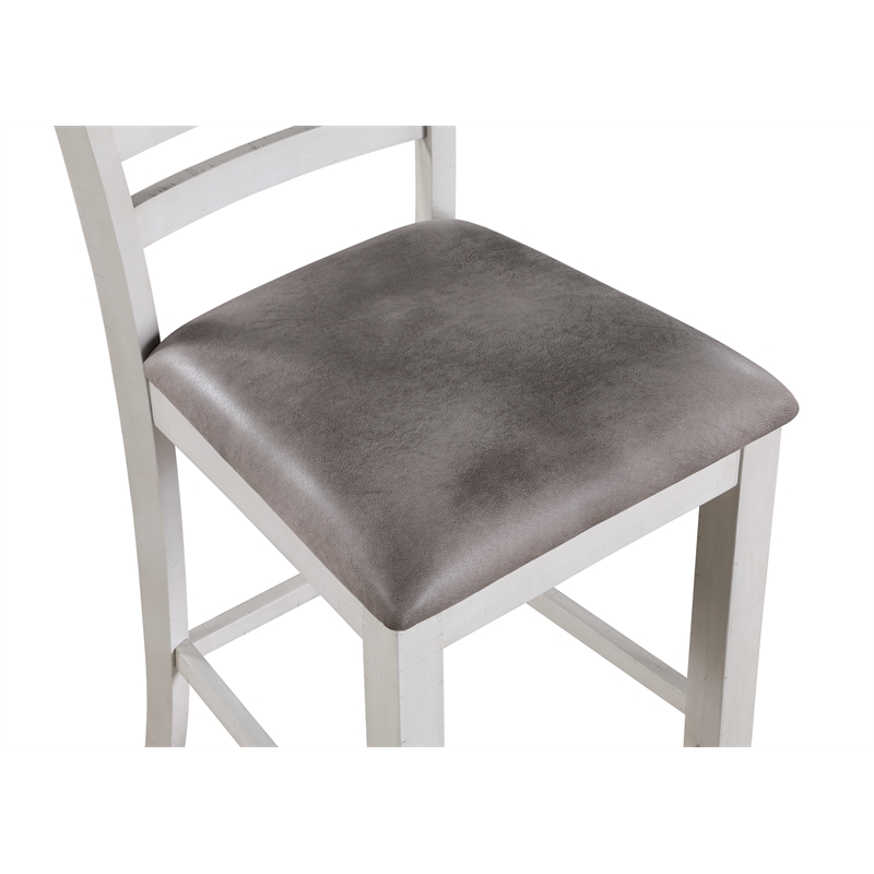 Pemberly Row 5-Piece Counter Table Set with Removable Leaf in Brown/White