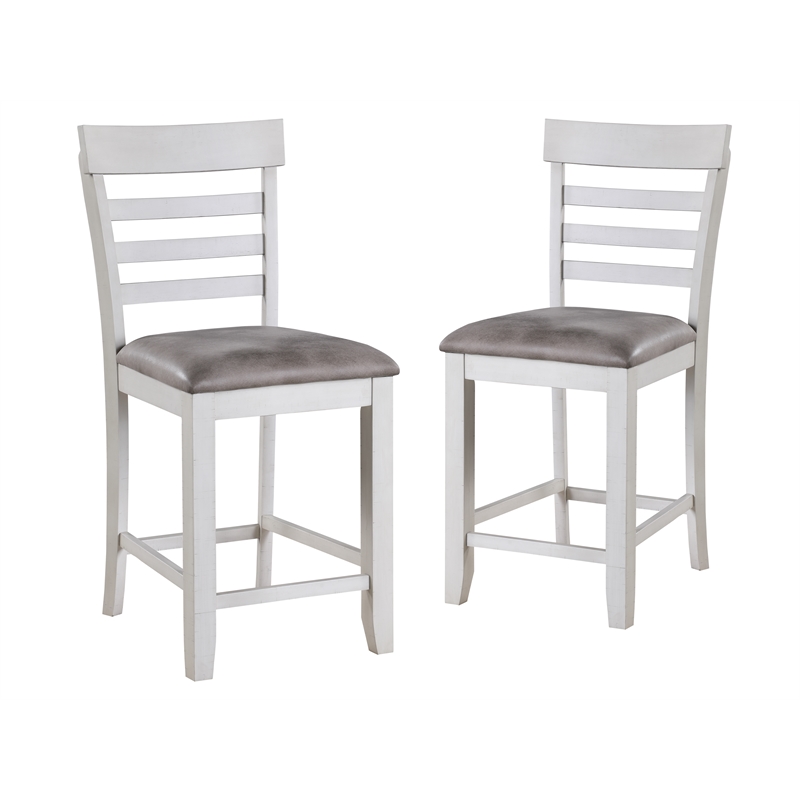 Pemberly Row 5-Piece Counter Table Set with Removable Leaf in Brown/White