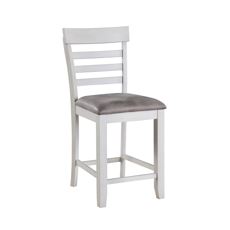 Pemberly Row 5-Piece Counter Table Set with Removable Leaf in Brown/White