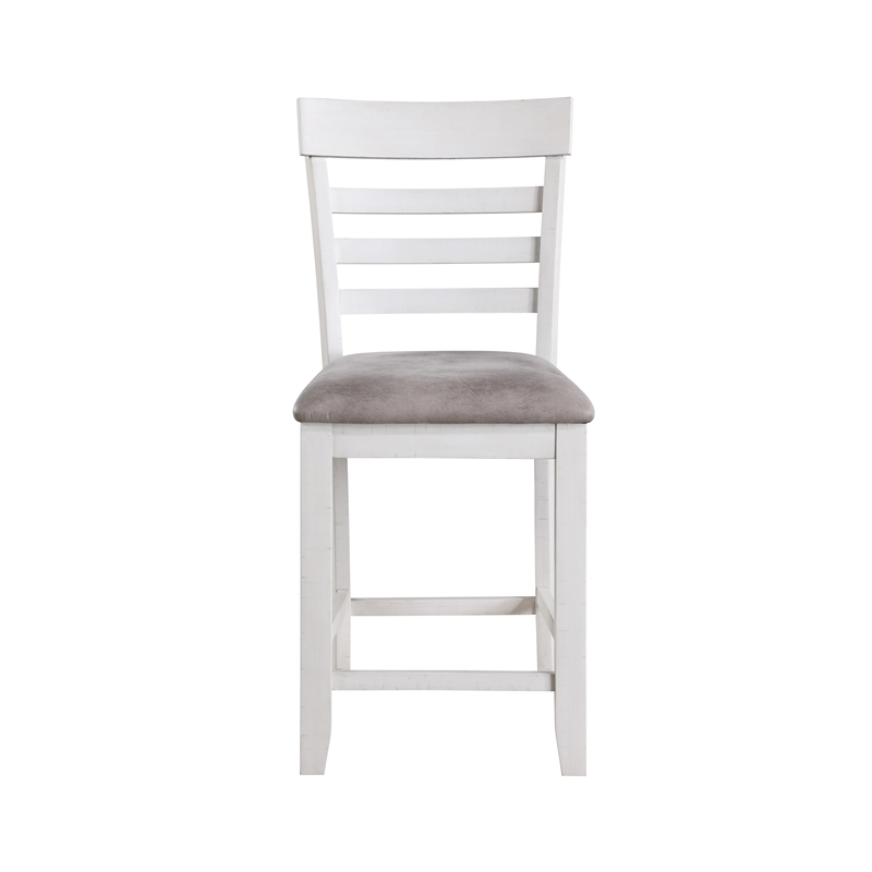 Pemberly Row 5-Piece Counter Table Set with Removable Leaf in Brown/White