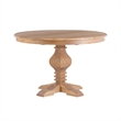 Pemberly Row Round Pine Pedestal Dining Table in Rustic Honey Finish