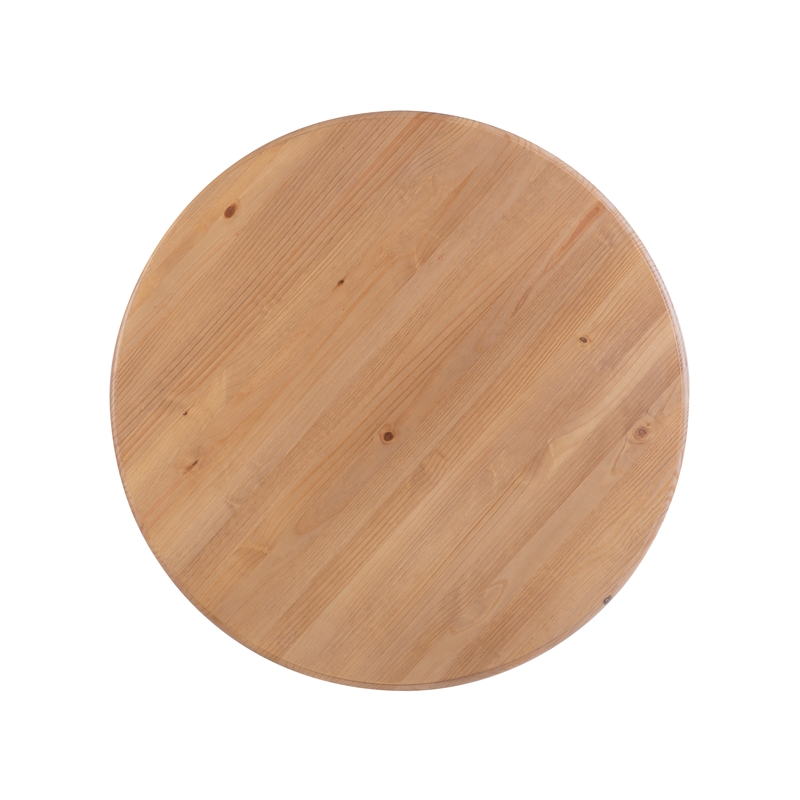 Pemberly Row Round Pine Pedestal Dining Table in Rustic Honey Finish