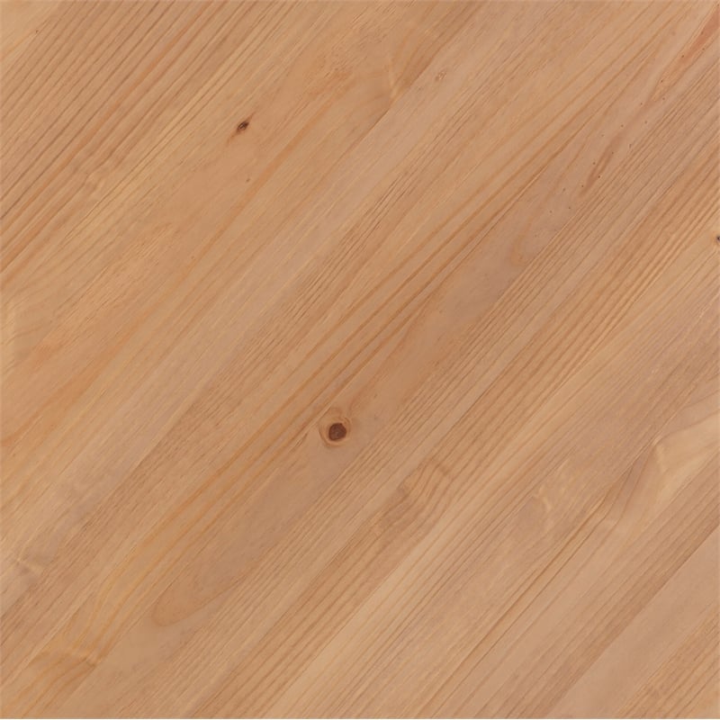 Pemberly Row Round Pine Pedestal Dining Table in Rustic Honey Finish