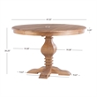 Pemberly Row Round Pine Pedestal Dining Table in Rustic Honey Finish