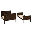 Pemberly Row Twin Over Full Bunk Bed in Walnut Wood with Guard Rails