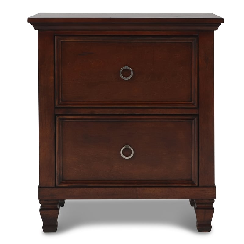 Pemberly Row 4-PC Wood King Bedroom Set in Brown Cherry Finish