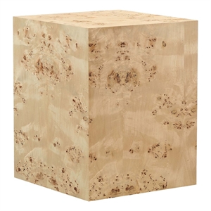 Pemberly Row 16&quot Burl Wood Square Side Table in Natural Finish