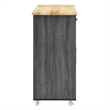 Pemberly Row Rolling Kitchen Cart with Drawers in Charcoal/Natural