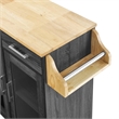 Pemberly Row Rolling Kitchen Cart with Drawers in Charcoal/Natural