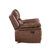 Pemberly Row Polyester Fabric Glider Recliner in Brown