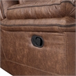 Pemberly Row Polyester Fabric Glider Recliner in Brown