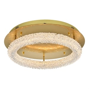 Pemberly Row 22&quot 1-Light Adjustable LED Flush Mount in Satin Gold