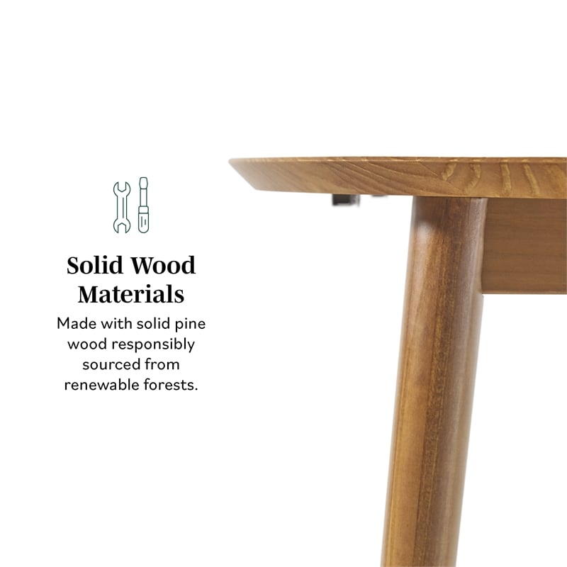 Pemberly Row Solid Wood Oval Extension Dining Table in Caramel