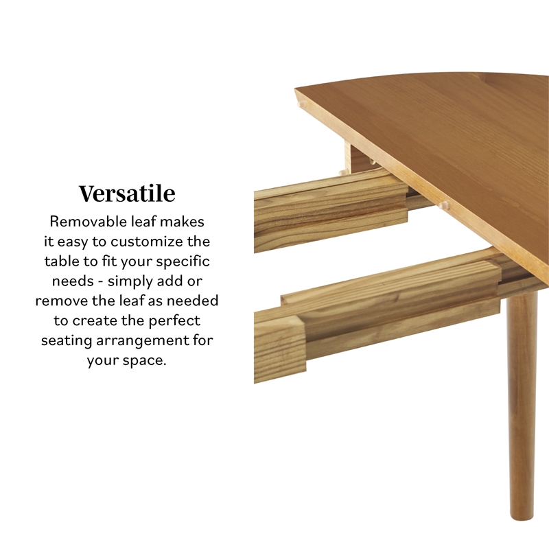 Pemberly Row Solid Wood Oval Extension Dining Table in Caramel