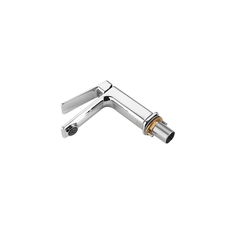 Pemberly Row Brass Single Hole Bathroom Faucet in Chrome with 20-in Supply Lines