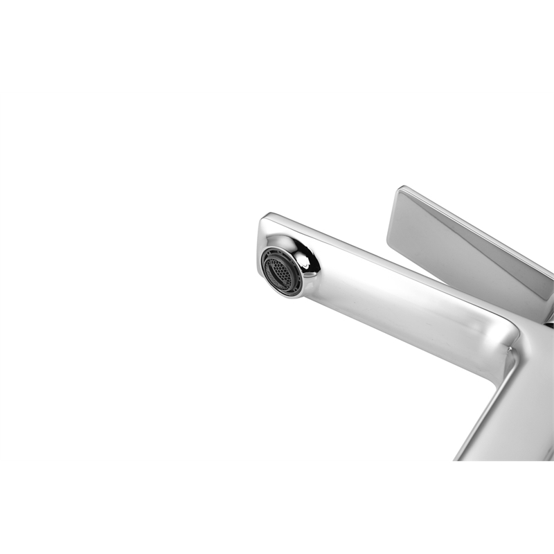 Pemberly Row Brass Single Hole Bathroom Faucet in Chrome with 20-in Supply Lines