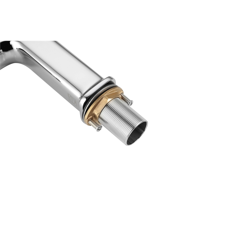 Pemberly Row Brass Single Hole Bathroom Faucet in Chrome with 20-in Supply Lines