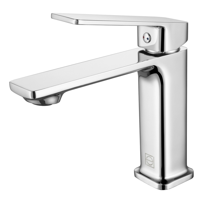 Pemberly Row Brass Single Hole Bathroom Faucet in Chrome with 20-in Supply Lines