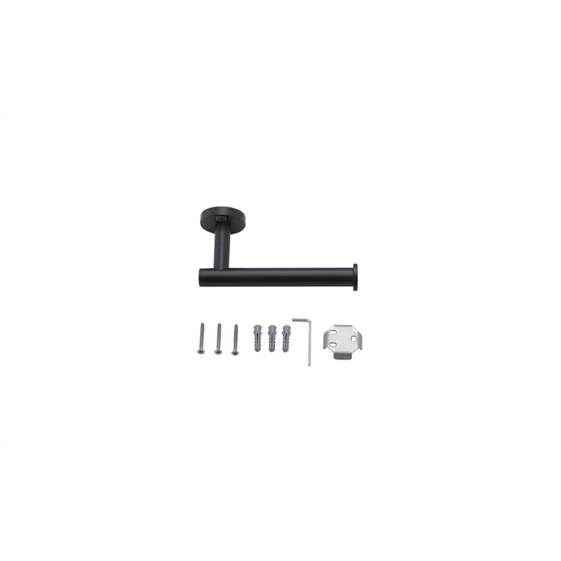 Pemberly Row 4-Piece Stainless Steel Bathroom Hardware Set in Black