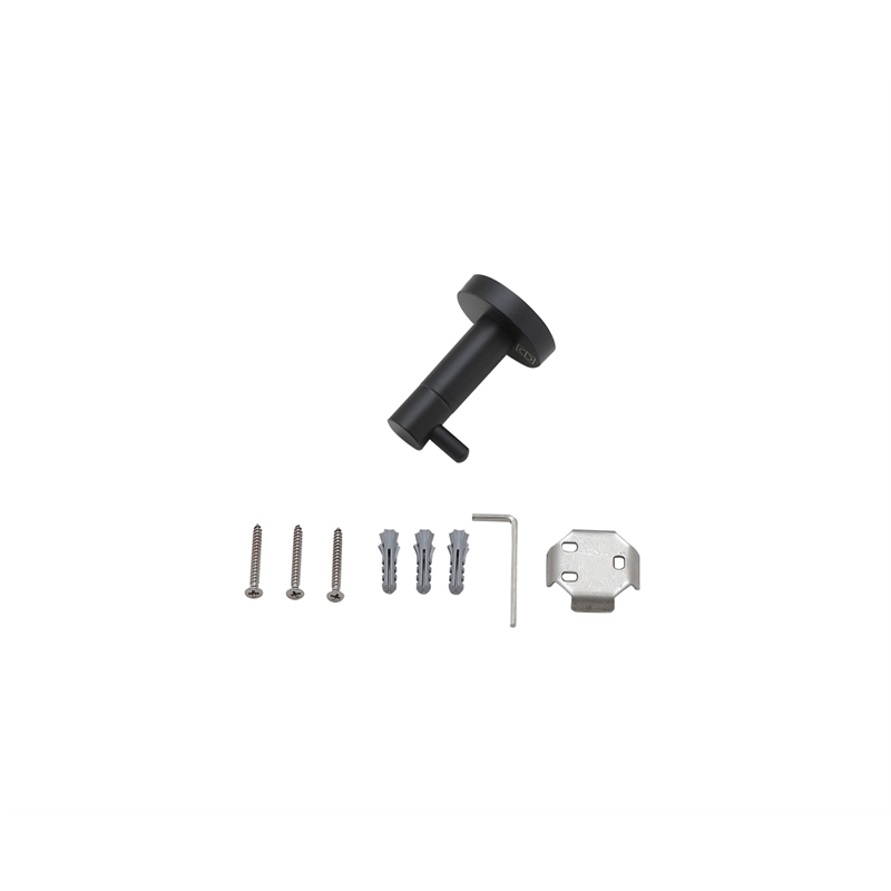 Pemberly Row 4-Piece Stainless Steel Bathroom Hardware Set in Black