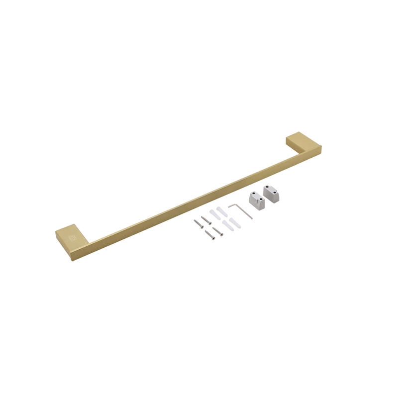 Pemberly Row 4-Pc Stainless Steel Bathroom Hardware Set in Brushed Gold