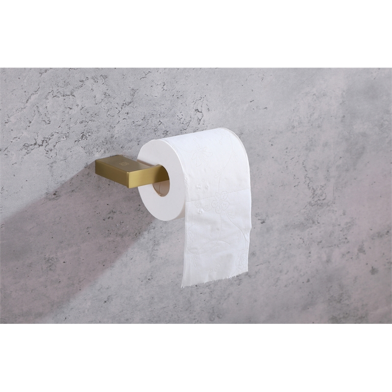 Pemberly Row 4-Pc Stainless Steel Bathroom Hardware Set in Brushed Gold