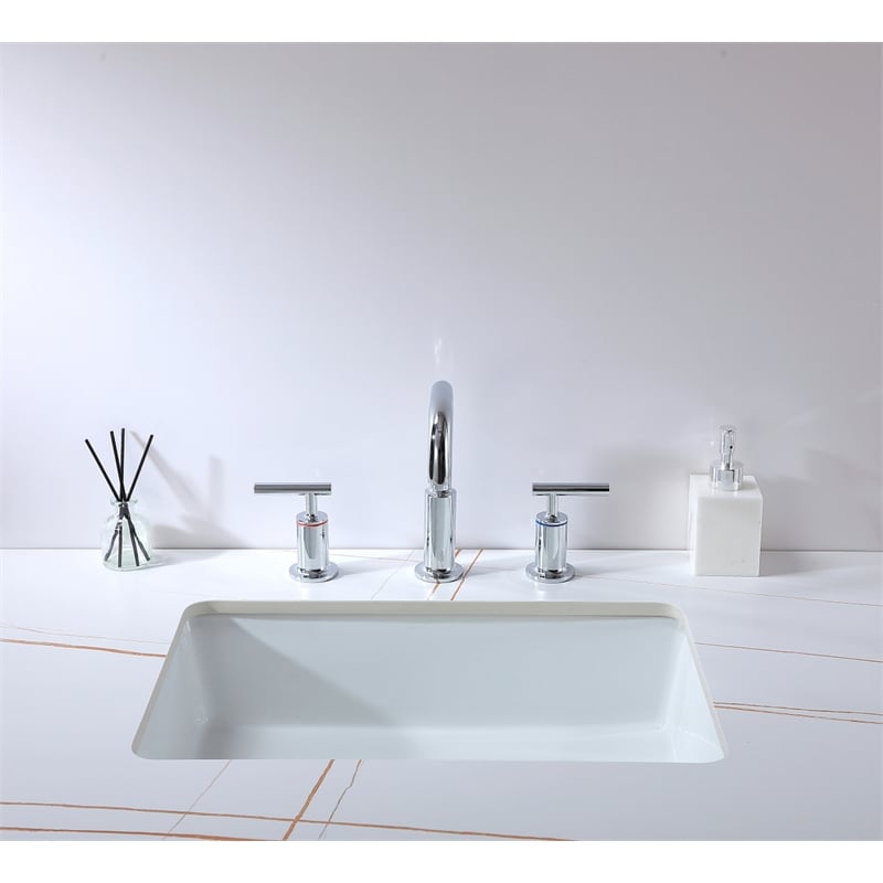 Pemberly Row Brass Double Handle Bathroom Faucet in Chrome