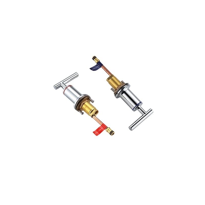 Pemberly Row Brass Double Handle Bathroom Faucet in Chrome
