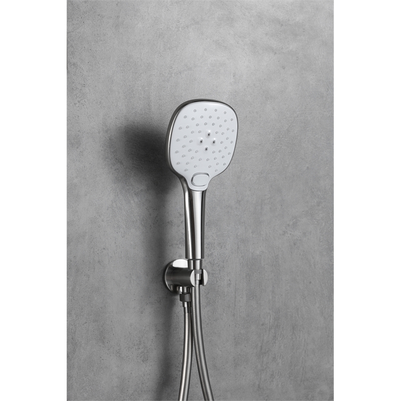 Pemberly Row Brass Shower and Tub Faucet in Brushed Nickel Finish