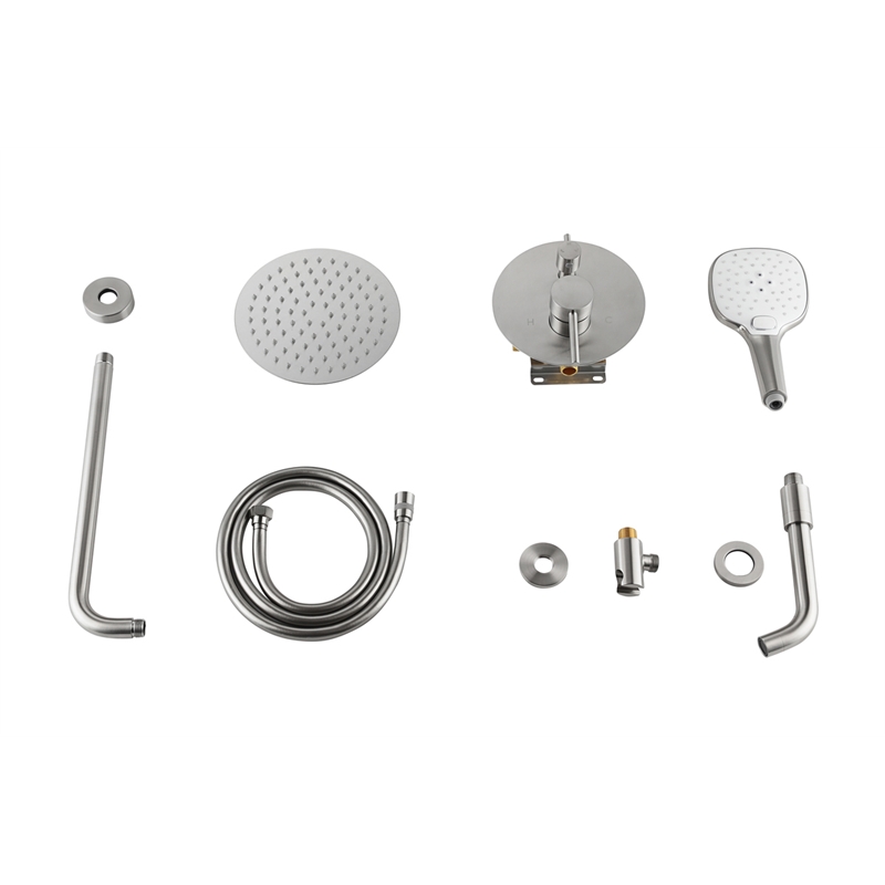 Pemberly Row Brass Shower and Tub Faucet in Brushed Nickel Finish