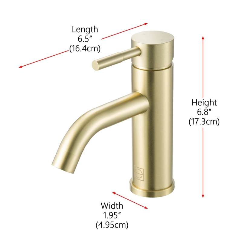 Pemberly Row Stainless Steel Bathroom Faucet in Brushed Gold